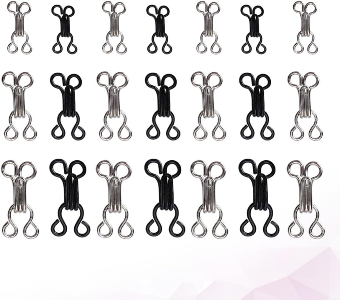 Cabilock 120pcs Sewing Hooks and Eyes Closure Metal Hooks and Clothing Fasteners in Gray for Bras Skirts Trousers