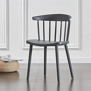 Cocina Comedor De Recepción Silla Moderna Silla De Comedor Material Plástico con Respaldo Es Impermeable Y Fácil De Limpiar La Sala De Estar,Gris