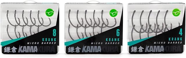 Korda Kamakura Hooks Krank or Widegape Barbed or Barbless (Krank Barbed, 4)
