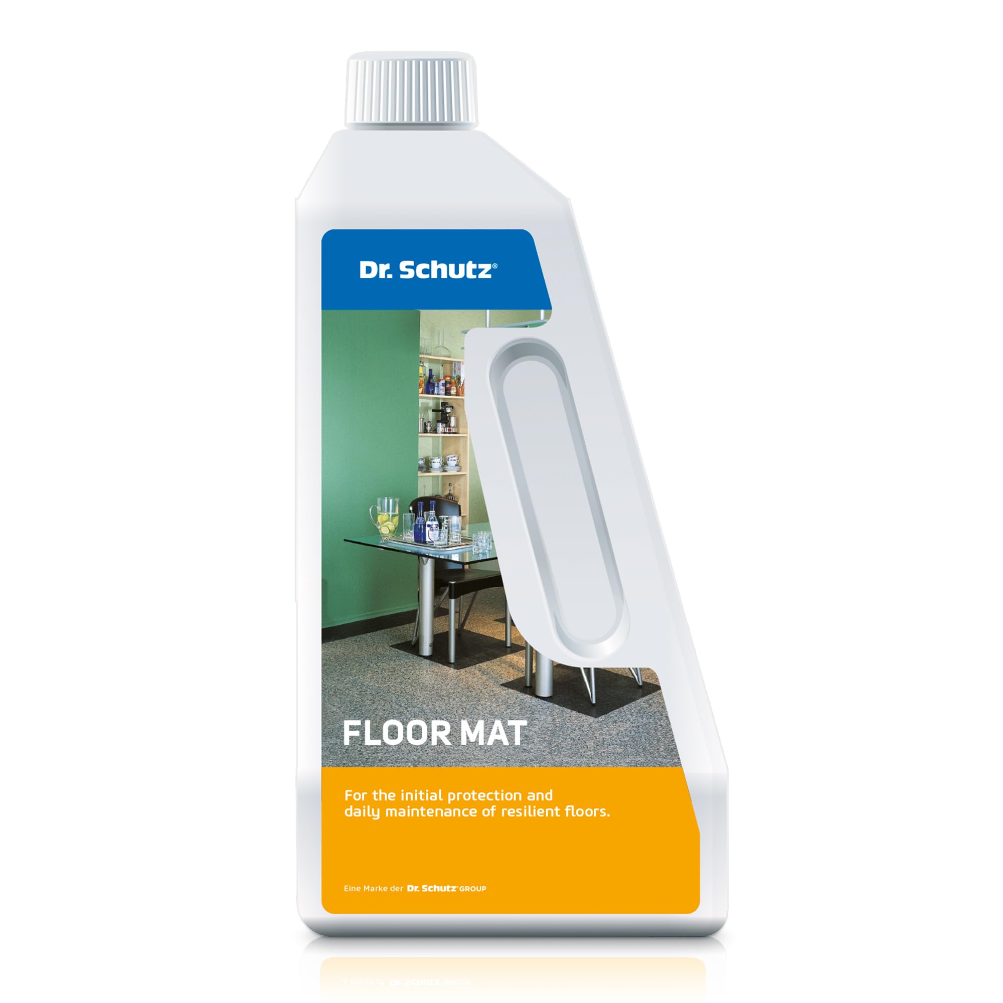 Dr. Schutz Vollpflege Matt 750 ml für Vinyl, Designboden PVC, CV, Linoleum | Einpflege & Auffrischung elastischer Böden | bildet matte Schutzschicht, verringert Schmutzhaftung | Vinylboden Pflege