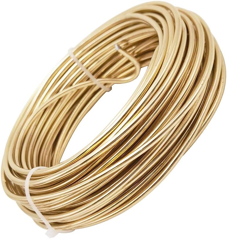 INSPIRELLE 9 Gauge 42 Feet KC Gold Aluminum Craft Wire Bendable Metal Wire for Jewelry Craft Making