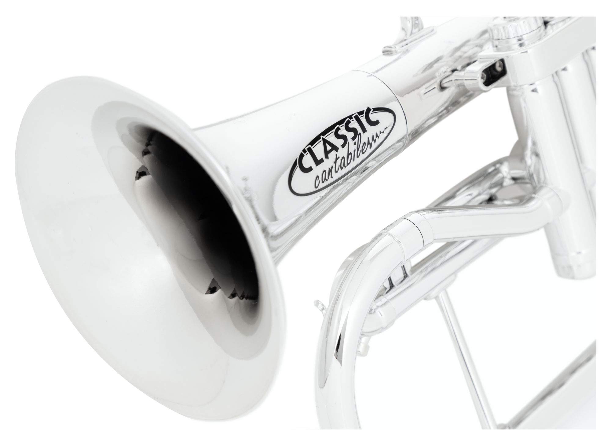 Classic Cantabile MardiBrass Flicorno in ABS Plastica - Valvole Perinet - 600g leggero - Diametro: 11,5 mm - incl. bocchino e custodia - argento
