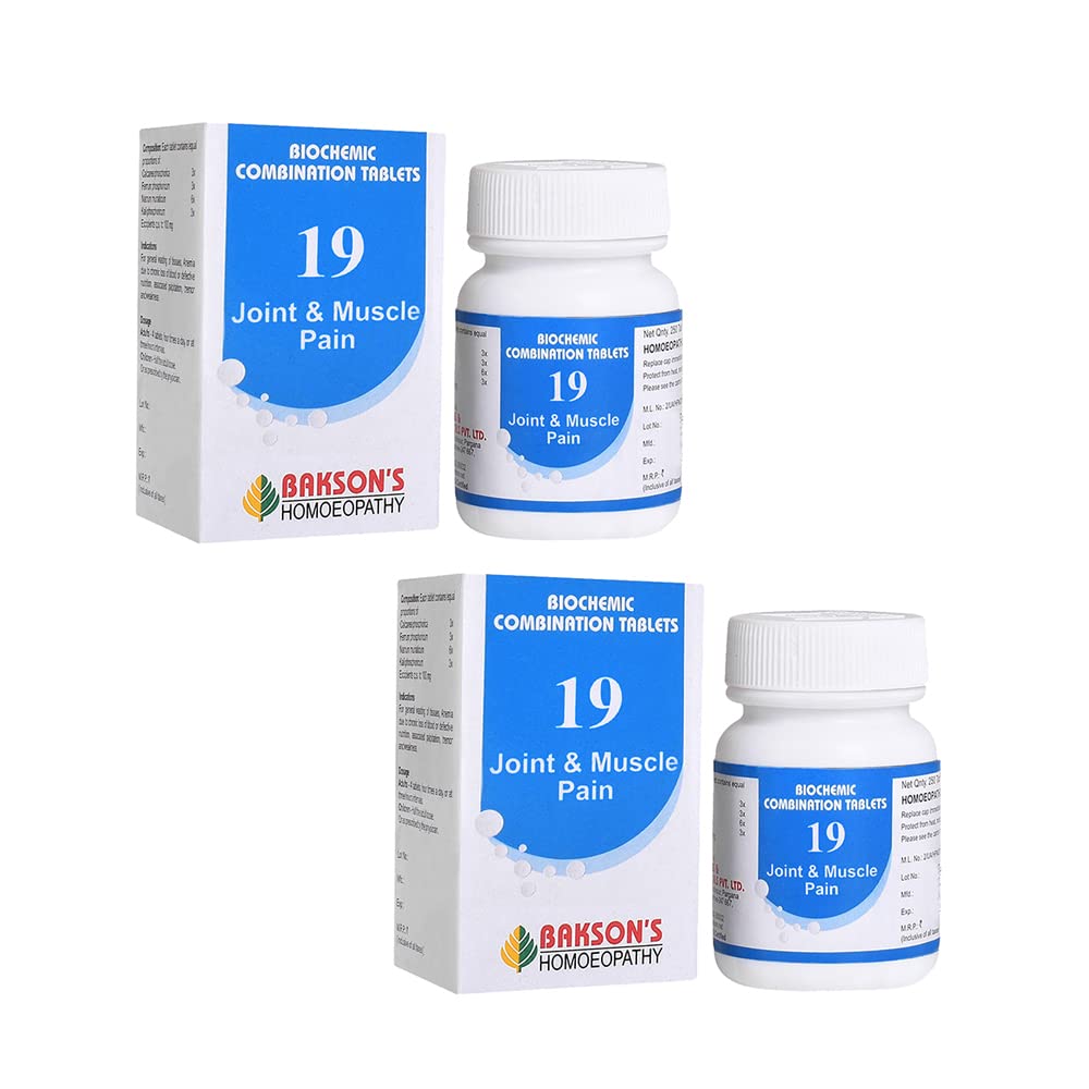 Dr. Bakshis BAKSONS HOMOEOPATHY Biochemic Combination Tablets # 19 (JOINT & MUSCLE PAIN) Tablets (250 Units) (Pack of 2) (B0C1ZL5Q8J) Amazon Price History, Amazon Price Tracker