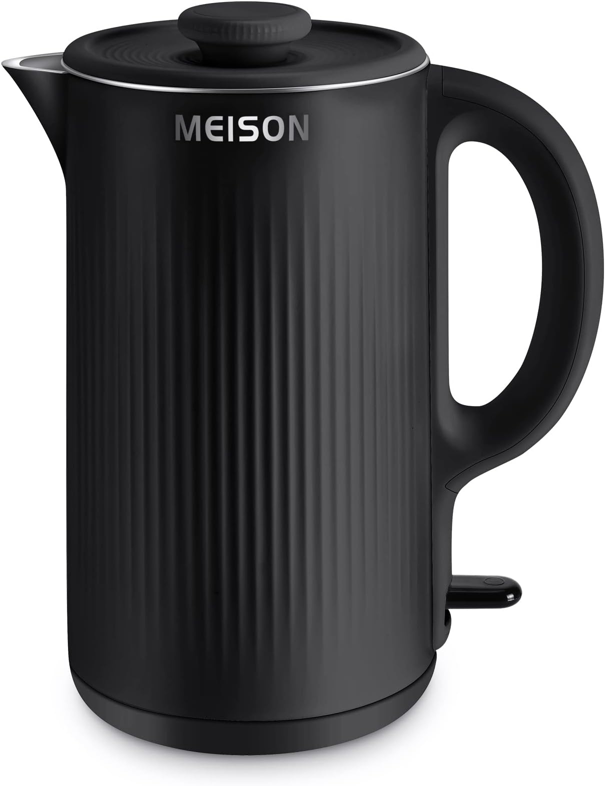 Electric Kettles Stainless Steel for Boiling Water, Double Wall Hot Water Boiler Heater, Cool Touch Electric Teapot, Auto Shut-Off & Boil-Dry Protection, 120V/1200W, 1.7 Liter, 2 Year Warranty (black)