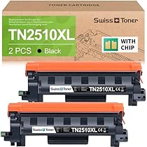swiss toner TN2510XL compatibile per TN2510XL TN-2510XL per Toner Brother MFC-L2800DW per Toner Brother MFC-L2827DW HL-L2400DWE HL-L2445DW MFC-L2835DW DCP-L2620DW DCP-L2665DW,2 nero