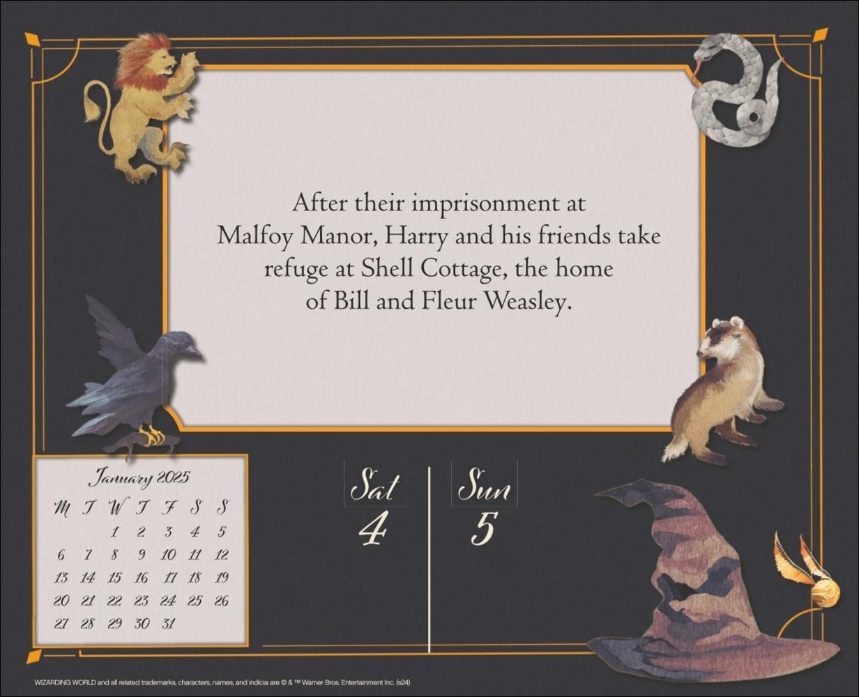 Harry Potter Tagesabreißkalender 2025: Magischer Kalender für jeden Tag mit Zitaten, Bildern und spannenden Details aus der Filmreihe. Tischkalender für Harry Potter-Fans. Auch zum Aufhängen
