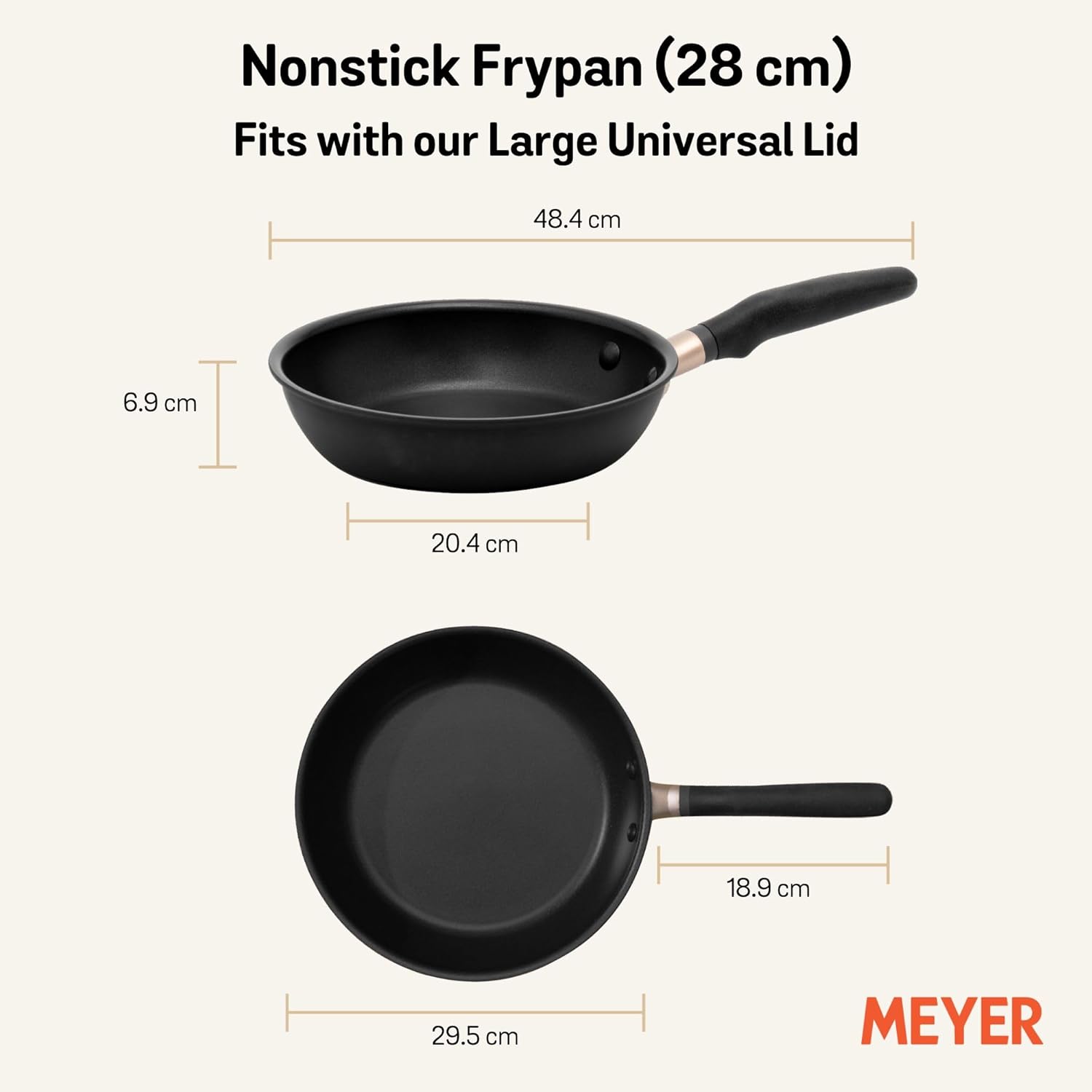 Meyer Nonstick 11" Skillet, Induction Compatible Frying Pan, Hard Anodized Nonstick Frypan, Dishwasher Safe Egg Pan, Oven Safe Omelette Pan, Matte Black with Silicone Handle, Accent Series Cookware