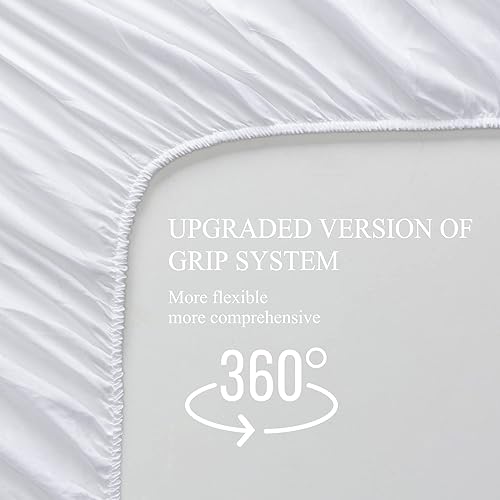 Miniatura 6 de Juego de sábanas de algodón de 400 hilos, tamaño individual, color violeta, 4 piezas, 100% algodón grapado, juego de sábanas de algodón suave con