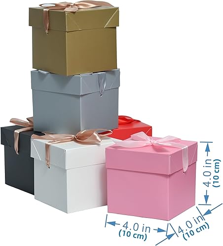 Vista 62 de Paquete de 12 cajas de regalo con tapas, cajas cuadradas anidadas con tapas para el día del padre, graduaciones, bodas, cumpleaños y Navidad, caja