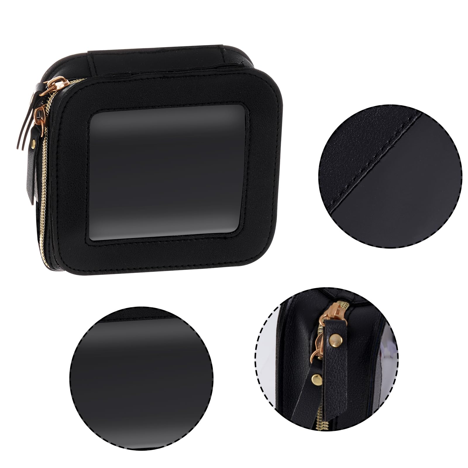 Clear Makeup Bag, Black Travel Toiletry Bag, Double Zipper Storage Bag Black for Women and Girls - Image 3