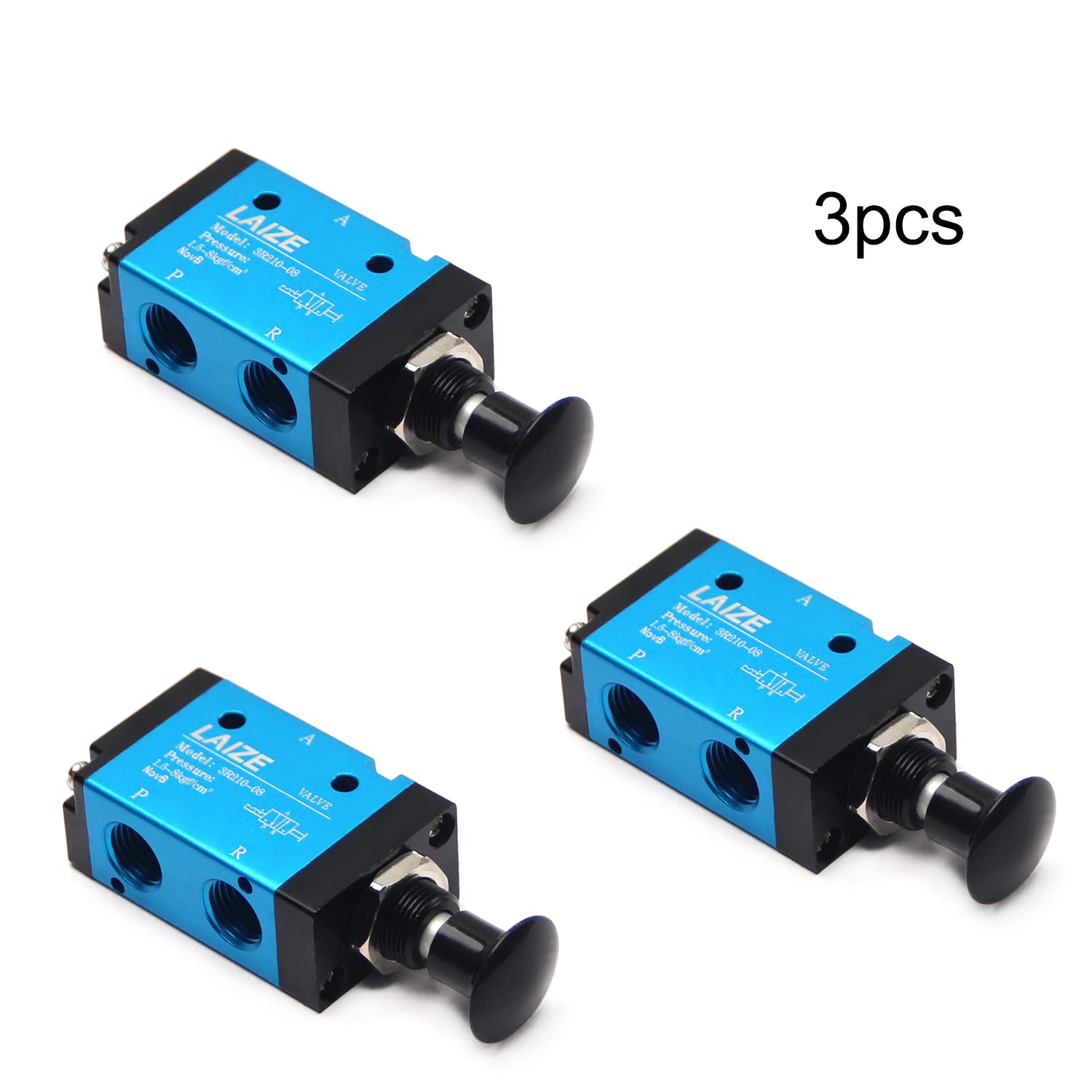 1/4 NPT 3-Wege Pneumatisches Ventil - Manuelles Druckknopf Ventil