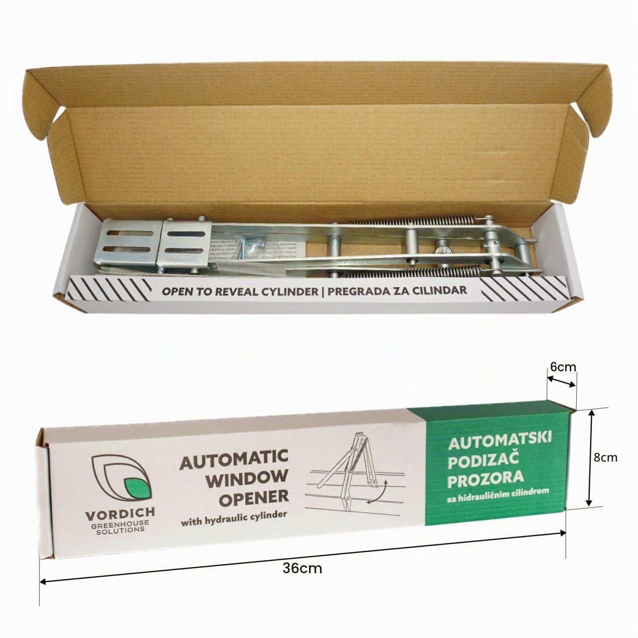 Aprifinestra Automatico per Serra – Sistema Easy-Clip, Doppia Molla, Acciaio Zincato, Capacità di Sollevamento 14kg/30lbs, Ventilazione Automatica per Finestre e Tetti