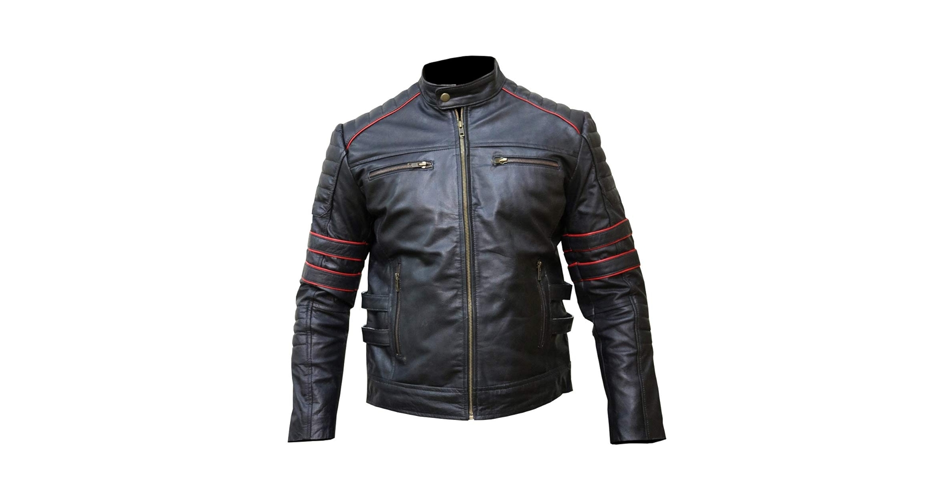 The Jasperz Retro 2 Biker Café Racer Biker Leather jacket