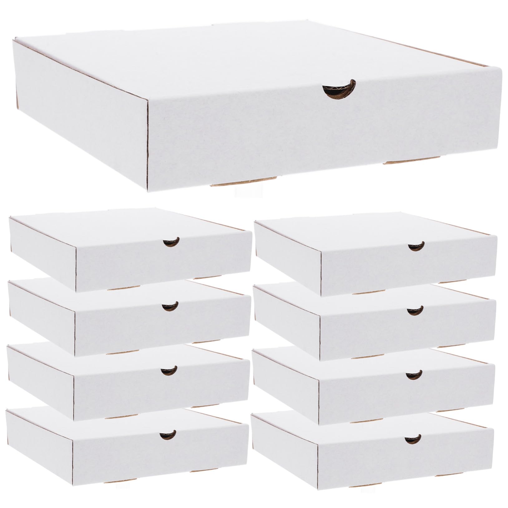 Cajas de Pizza de Color Blanco 30 Piezas de Papel Kraft Corrugado