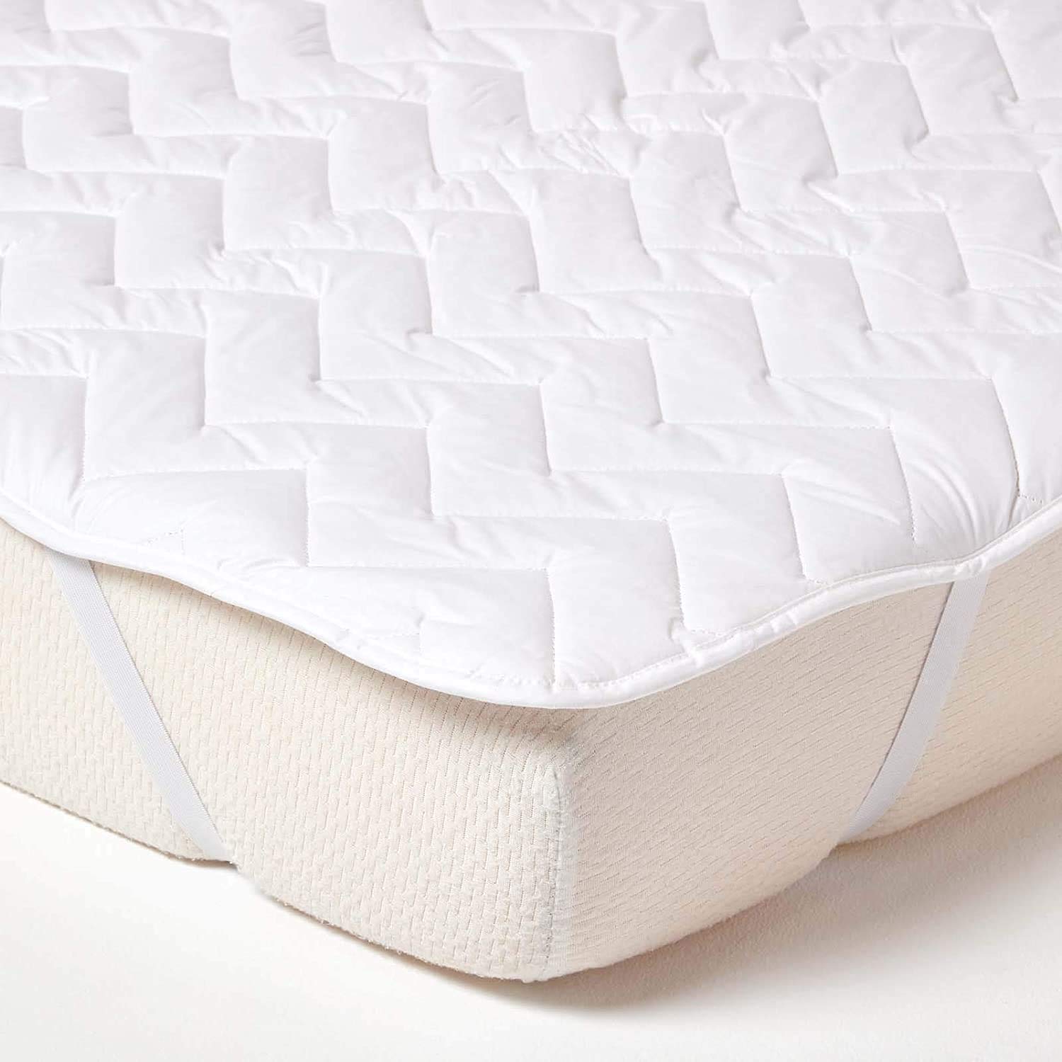 Coprimaterasso Trapuntato Impermeabile Homescapes | 137x190 Cm | Bianco Con Gonna Elastica 30 Cm - 4