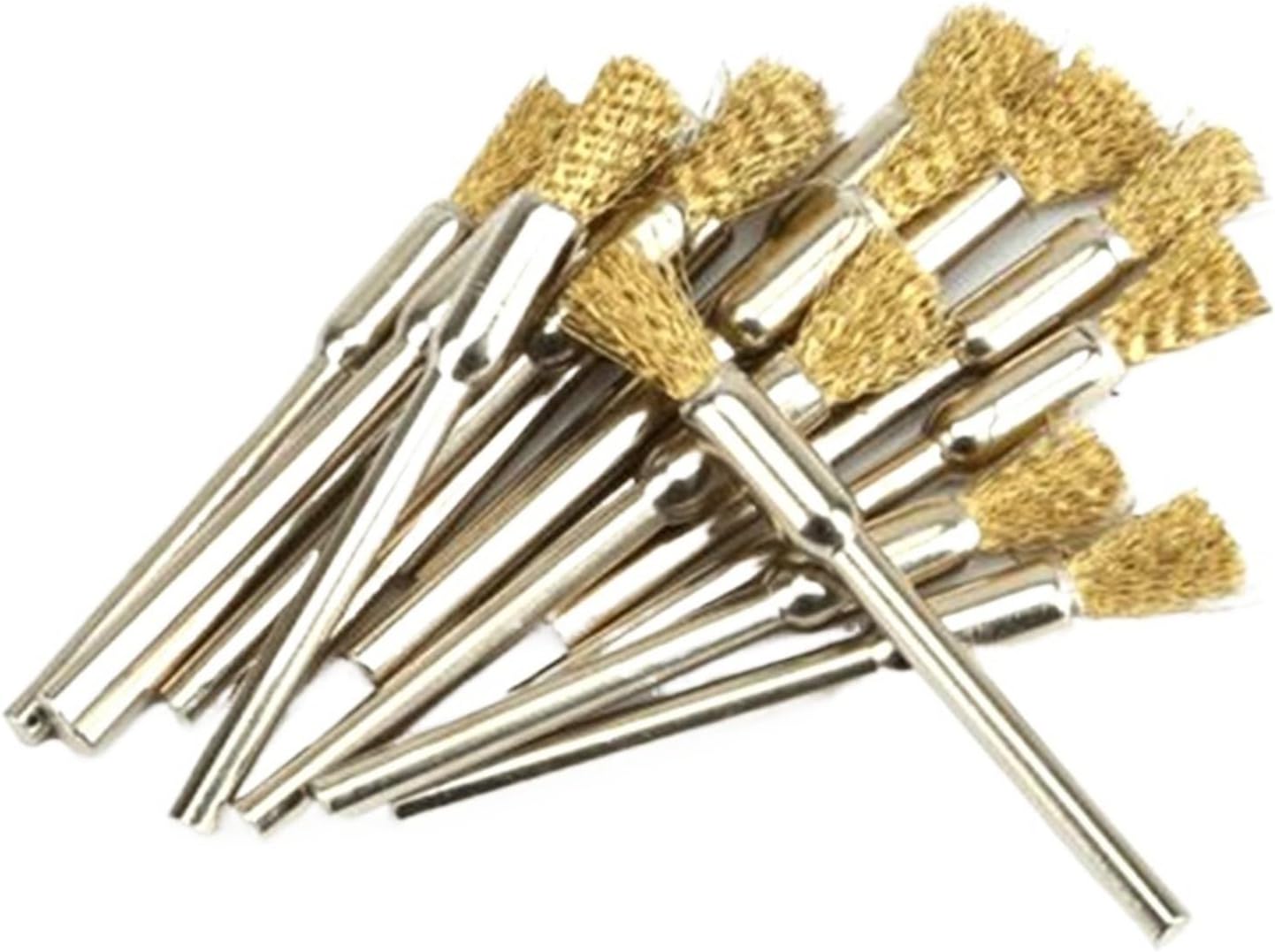 SBTRKT 10 Pcs/lot Brass Brush Wire Wheel Brush Engraver's Mould Grinder Rotary Power Tool, 25MM (Color : 20pcs Type 2, Size : 3.17mm)