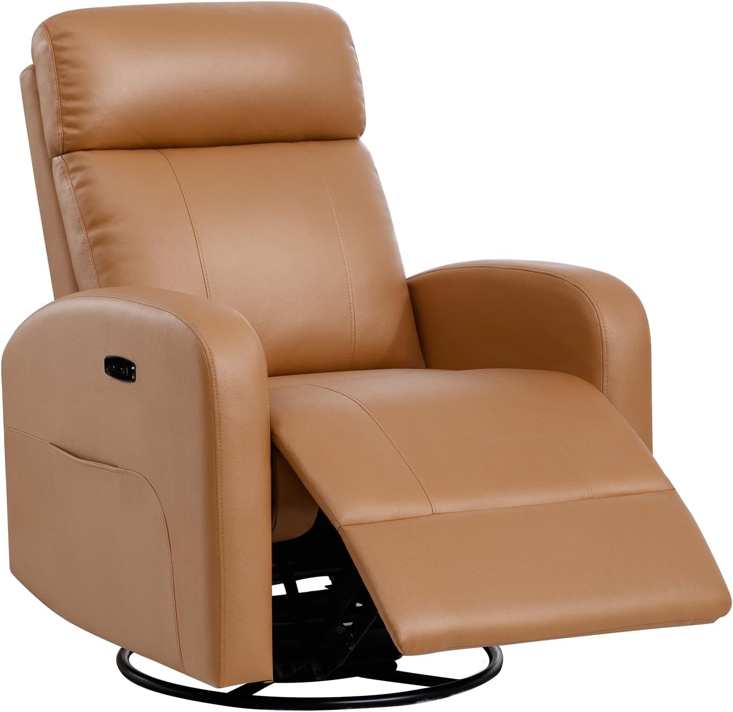 AEMEIOS Swivel Rocker Recliner, Leather Power Rocking