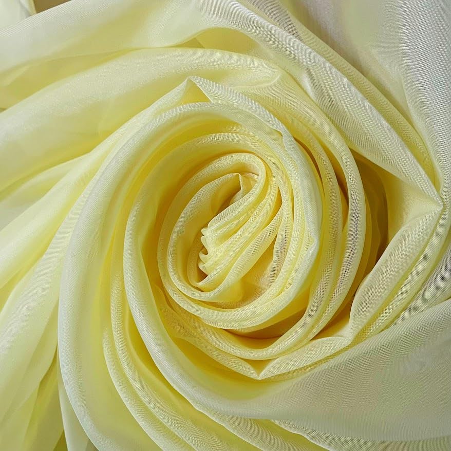 Megachest Wedding Drape Voile Fabric 58 Inches Wide DIY Material (Yellow, 5 Meters Long) — image 1