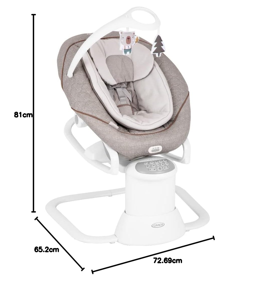 Graco All Ways™ Soother elektrische Babyschaukel, Little Adventures | Ab Geburt bis ca. 9 Monate (9 kg), 2-in-1 Babyschaukel und tragbare Wippe, 16 Schaukel-Modi, 6 Geschwindigkeiten
