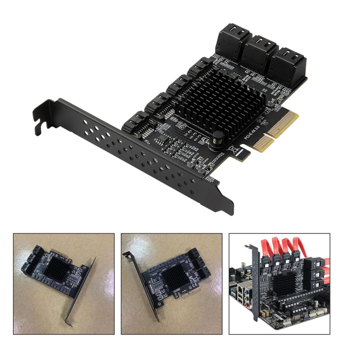 Scheda Wifi per PC Scheda di Rete Pci-e X4 3.0 a 10 Porte Sata3.0, Trasmissione Veloce e Stabile per Computer Desktop e Hard Disk