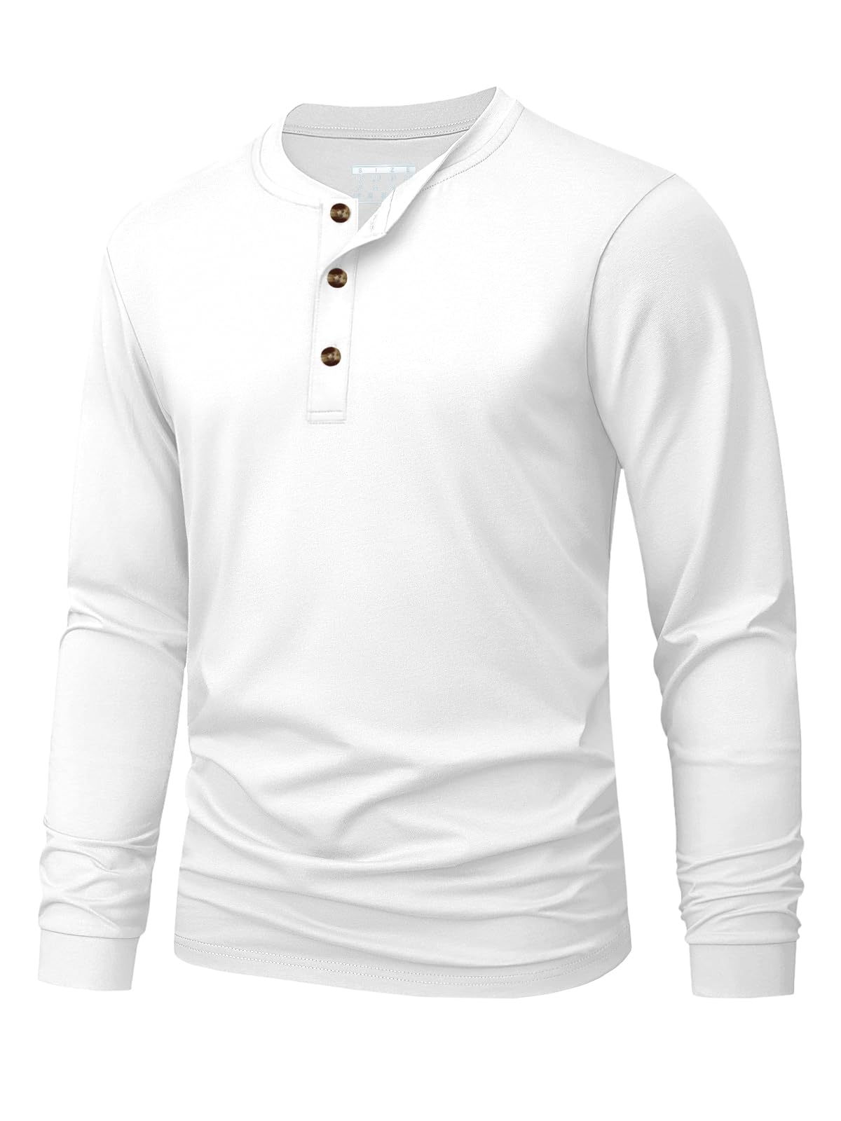 MAGNIVIT Men's Long Sleeve Henley Shirts Cotton 3-Button Spring Casual T-Shirts Solid Color Soft Basic Tops 2026