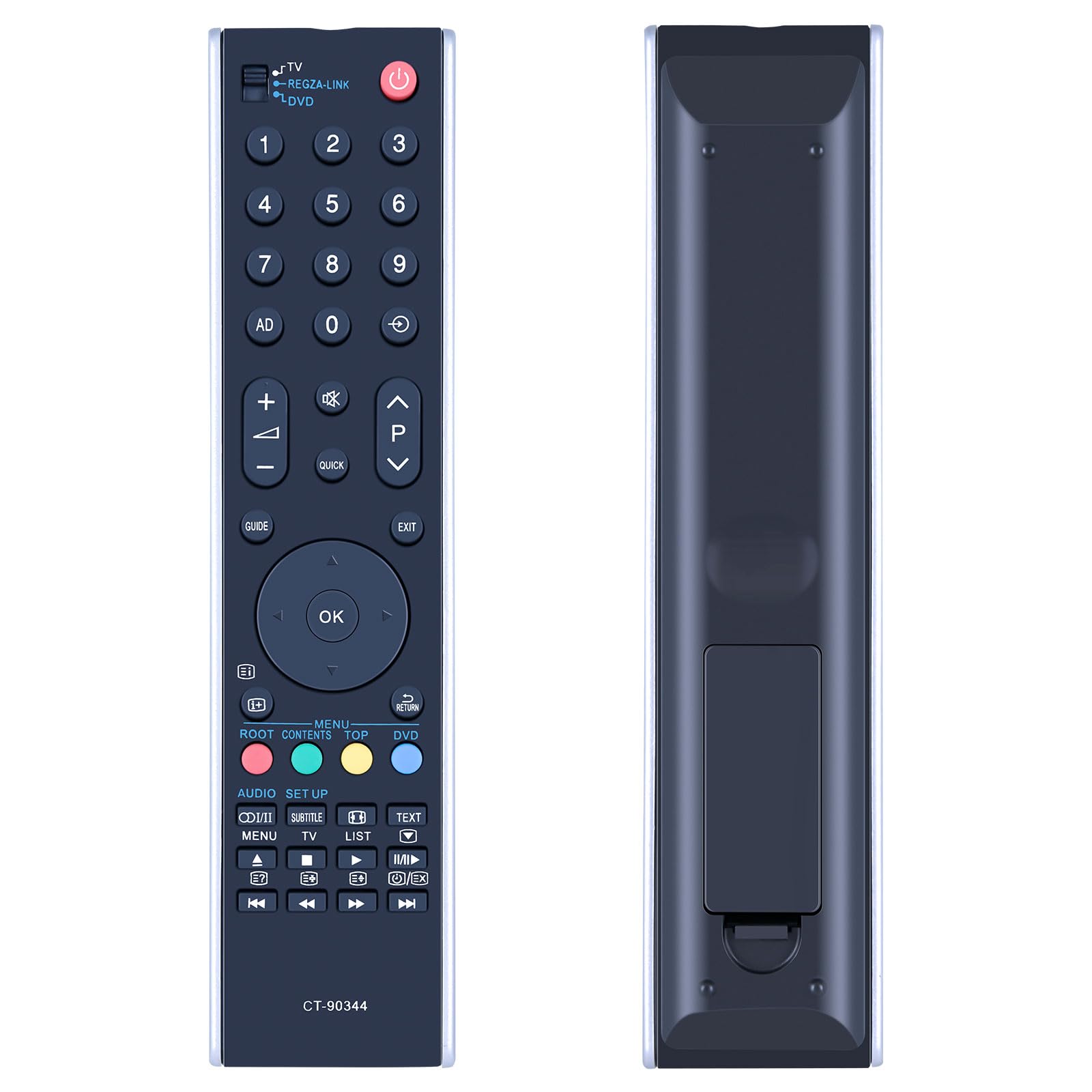 TCNOUMT Replacement CT-90344 Remote Control Compatible for Toshiba REGZA LCD TV 32MV732 37MV732 32RV733D 32RV733F 32RV734FC 37RV753B 32RV733G 40RV733FC 40RV733G 46MV732G 46XV733G 40RV734