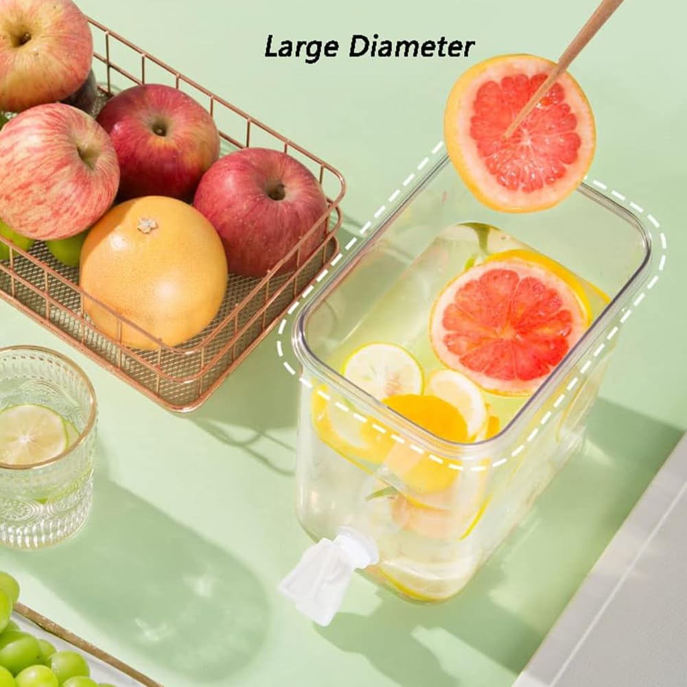 Dozownik napojów 3,5 l/4,5 l Lodówka Dozownik wody ze szczelnym kranem, Zimny ​​czajnik o dużej pojemności do lemoniady z sokami owocowymi, Podróżny pojemnik na wodę na biurko 4.5L B