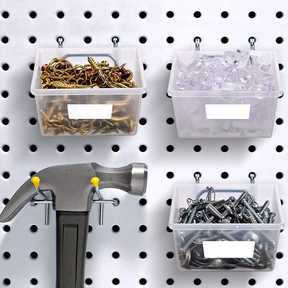 6 ganci per pannello forato, in metallo, 5 cm, resistenti, accessori per pannello forato per garage, ufficio, officina, banco da lavoro