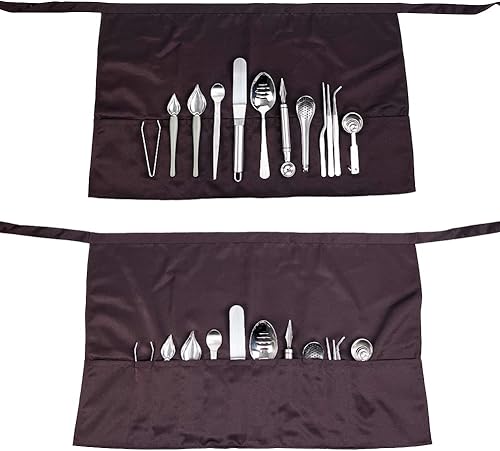 Miniatura 3 de DUEBEL Kit de chapado de chef profesional juego culinario de 13 piezas con delantal de cocina y herramientas de acero inoxidable para presentación