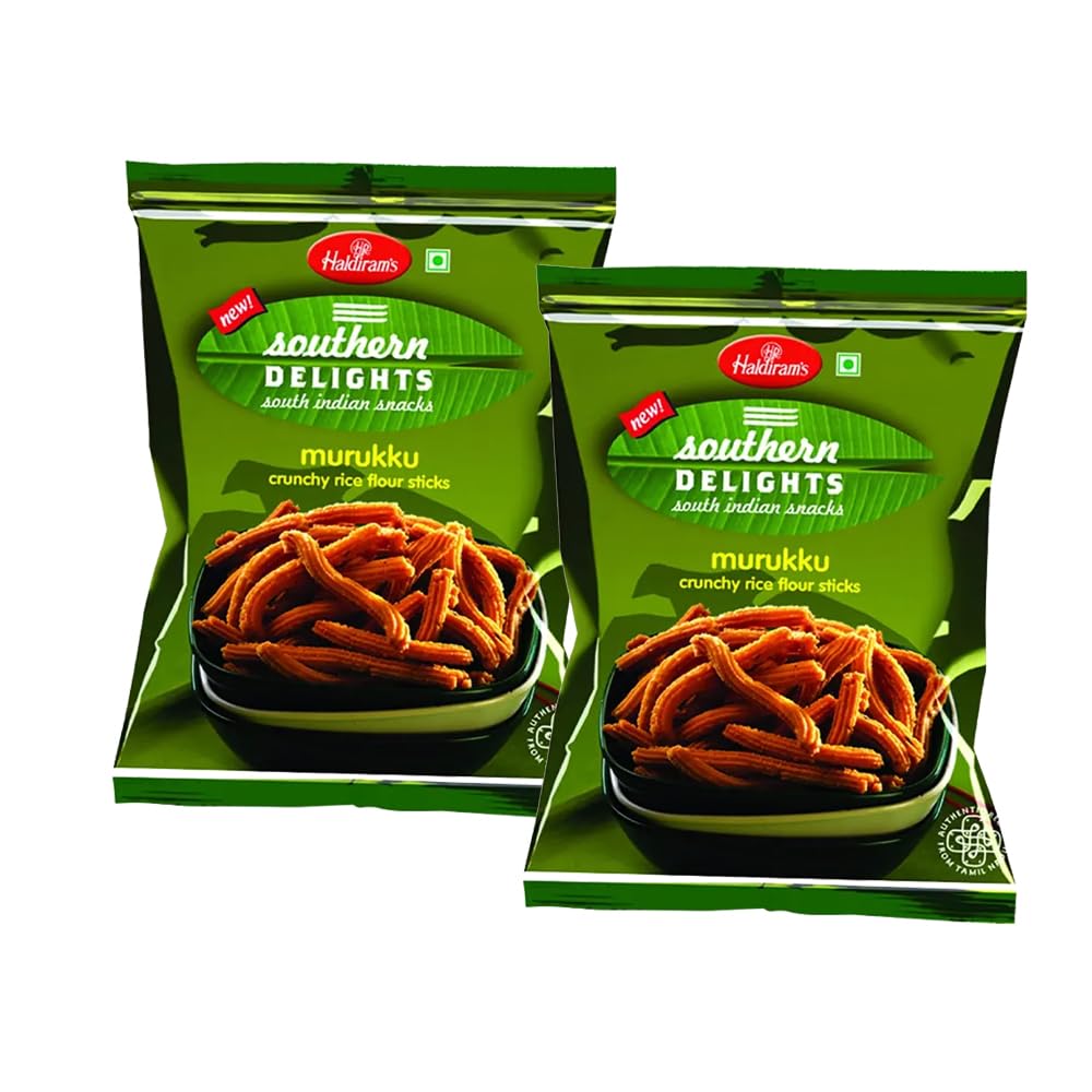 Haldiram'S Sweet & Spicy snacks, Treat for Every Occasions, Crispy and Crunchy, Authentic Taste, Indian Savouries, Multiple Pack 200g (MURRUKU, PACK OF 2)