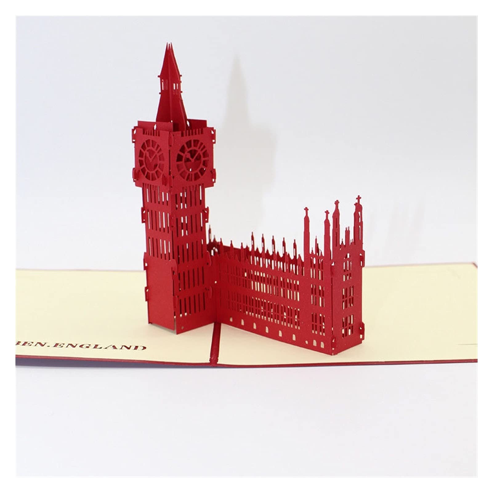 Grußkarte Grußkarten 3D Laserschnitt Handgemachte Gebäude Einladung Grußkarten Postkarte Business Party Kreative Geschenk Souvenir Geburtstagskarten Geburtstagskarte (Color : Red, Size : 8pc)