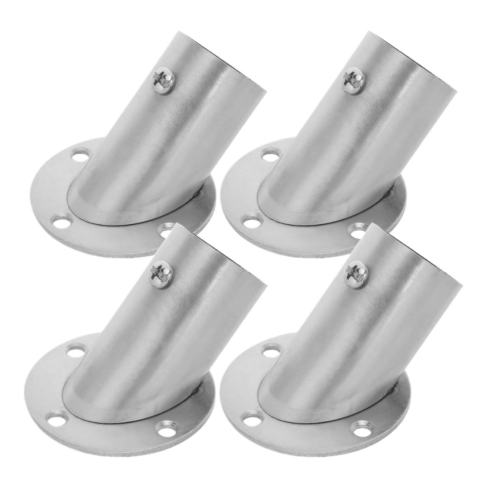 Wardrobe Rail Bracket 4Pcs Stainless Steel Closet Rod Bracket Heavy Duty Flange Mount For 26Mm Corner for Wardrobe