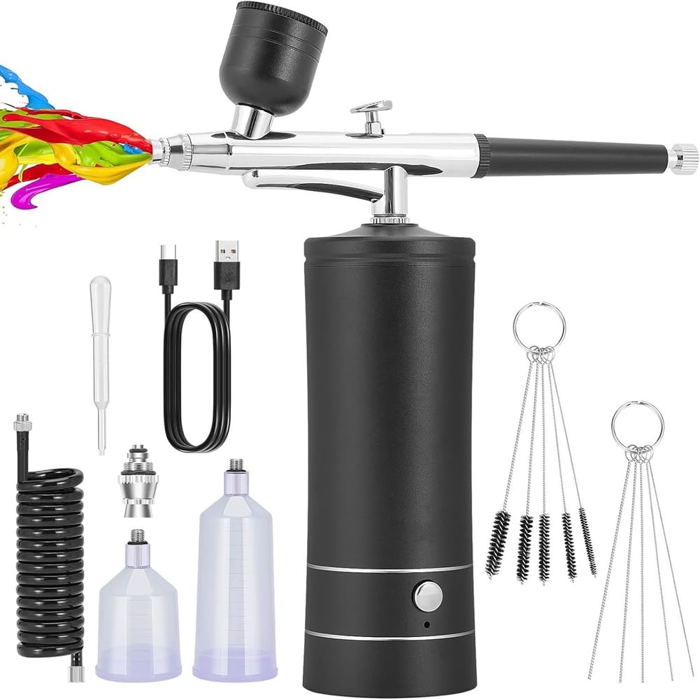 Kit aérographe automatique avec gestion autonome de peinture maquillage et modélisme