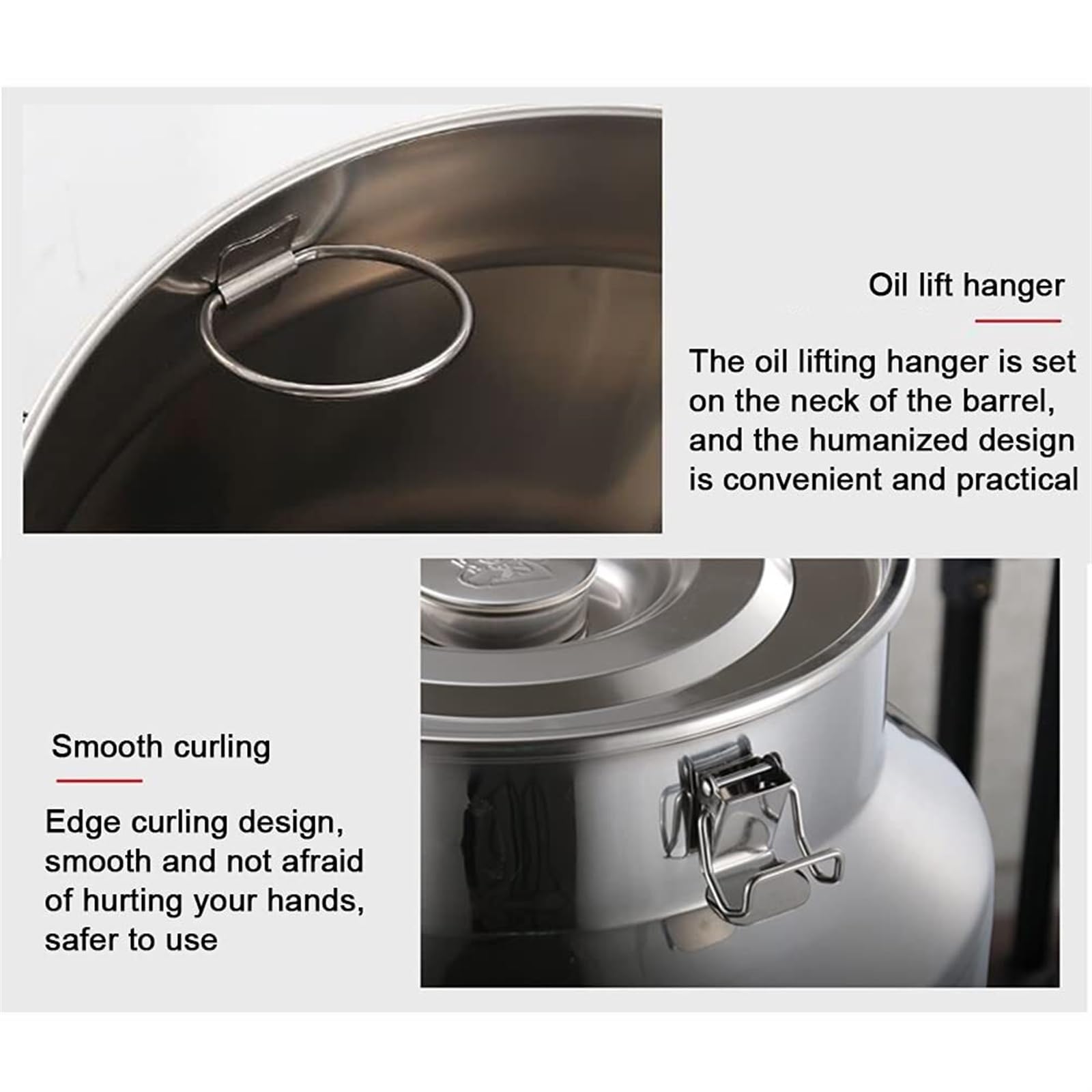 Cubo De Transporte De Leche Lechera De Acero Inoxidable 304, Jarra Para Leche, Olla Para Agua, Barril Para Aceite Con Tapa Sellada Silicona Bote De Leche(64L)