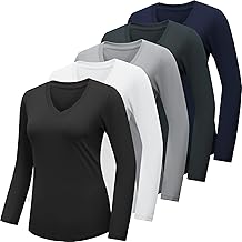 BALENNZ Long Sleeve Workout Shirts for Women V Neck Moisture Wicking Quick Dry Gym Athletic Top Shirts