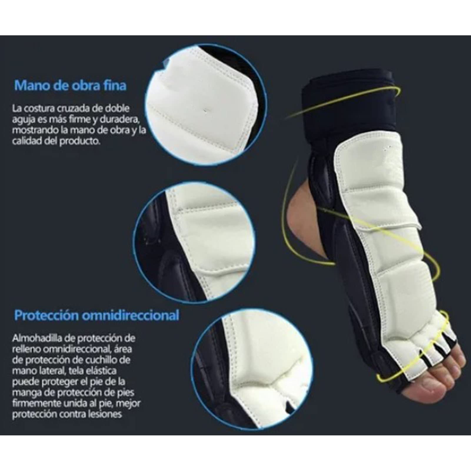 Protector de Pie de Taekwondo, Transpirable, Cómodo, Karate, Boxeo, Sparring, Protector de Pie con Antideslizante para Entrenamiento