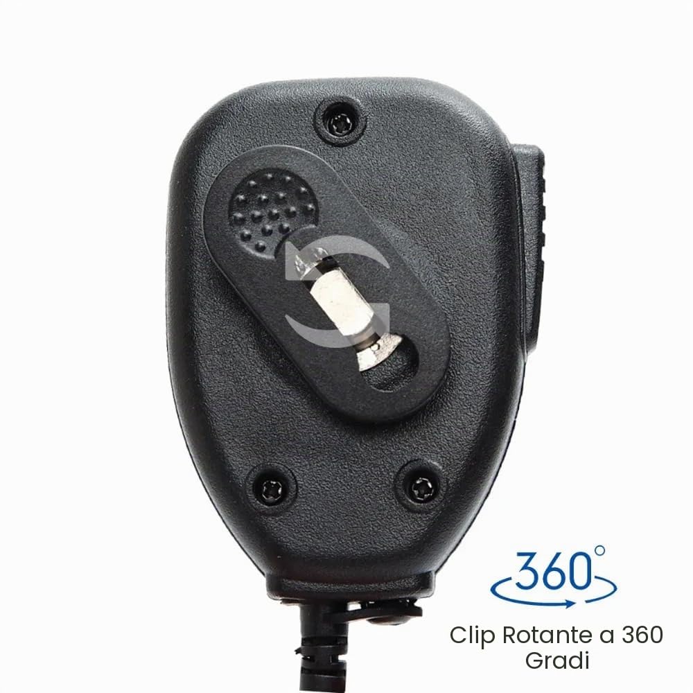 Microfono altoparlante per walkie talkie compatibile BaoFeng UV-5R BF-888S UV-82 LED rosso