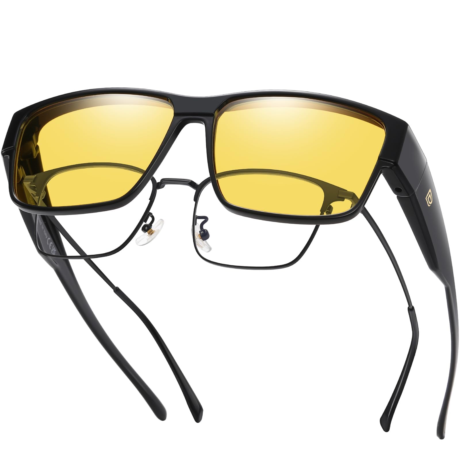 Night Driving Glasses HD Anti Glare Fit Over Eyeglasses for Men Women 8986