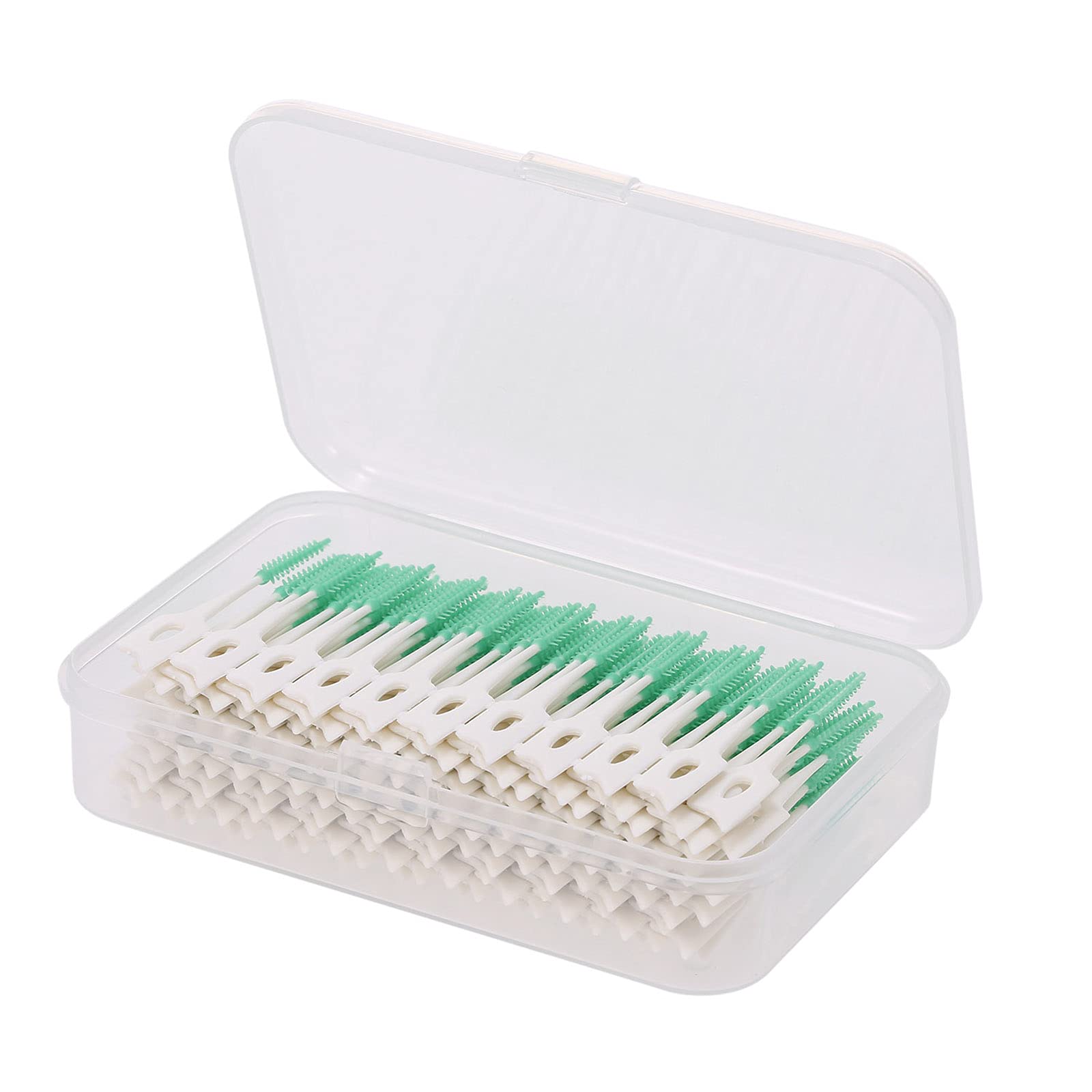 lilistore 160pcs Double-ended Toothpick Soft Silicone Tooth Picks Dental Floss Interdental Brush Teeth Stick Dental Hygiene Tools