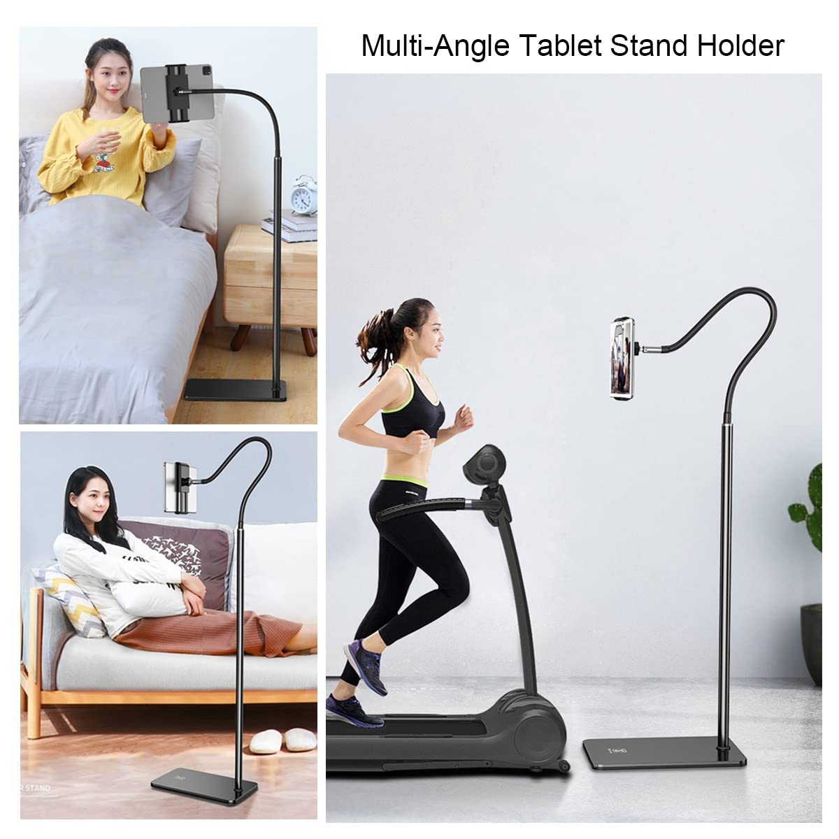 Soporte for teléfono de Piso con Cuello Cisne más Fuerte(Black)