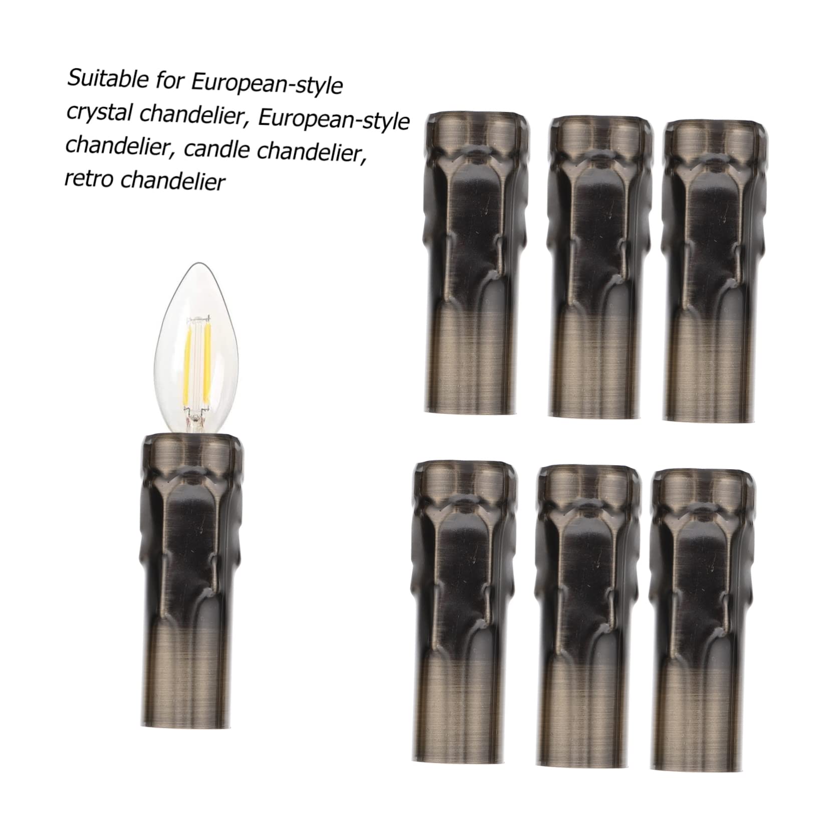DOITOOL Lot De 3 Cache-douille De Lustre E14 Douille Décorative Tube Pour Douille De Bougie 6 Pièces X 3