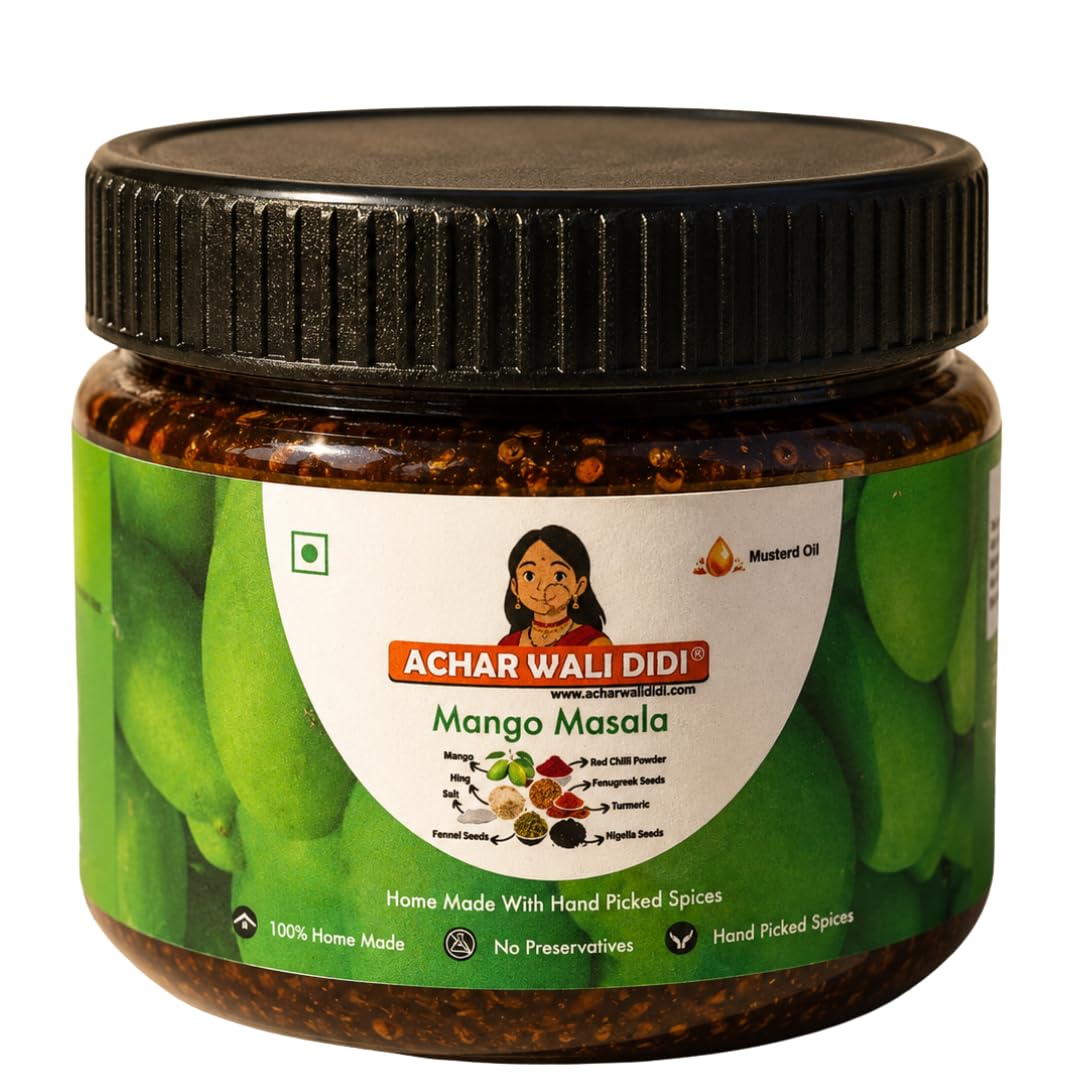 Achar Wali Didi | Mango Masala Pickle | Homemade Mango Pickles | Traditional Aam Ka Achar | Less Oil | Handmade Aam Ka achar In Fresh | Organic Methods Used | No Chemical Preservatives (300g)-image-1