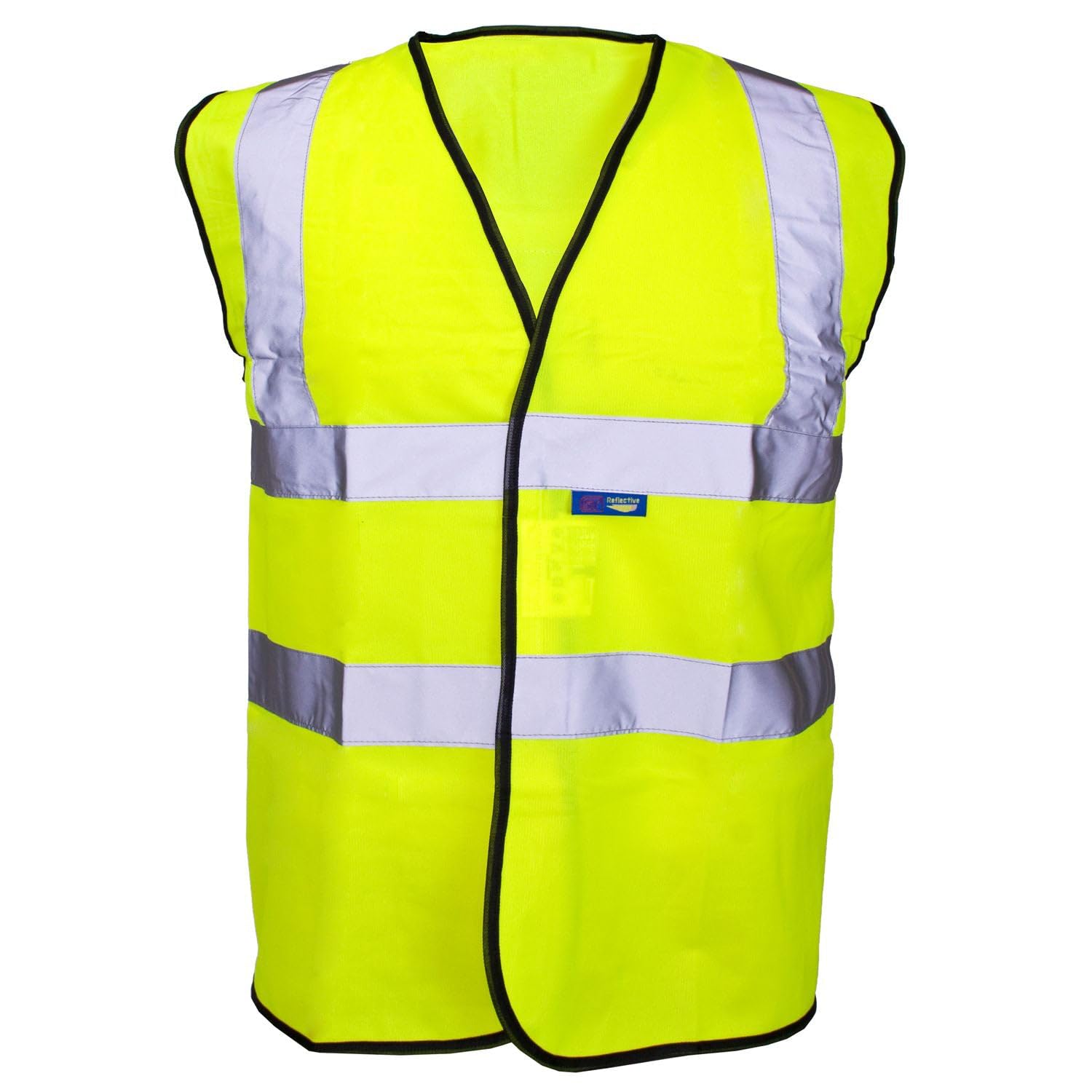 Stormway Unisex Yellow. High Visibility Velcro Vest - Yellow Reflective Safety Waistcoat, Hi Viz Work & Utility Jacket, Neon Security Clothing For Running, Hi-Vis Ppe, Fluorescent Construction And Outdoor Wear