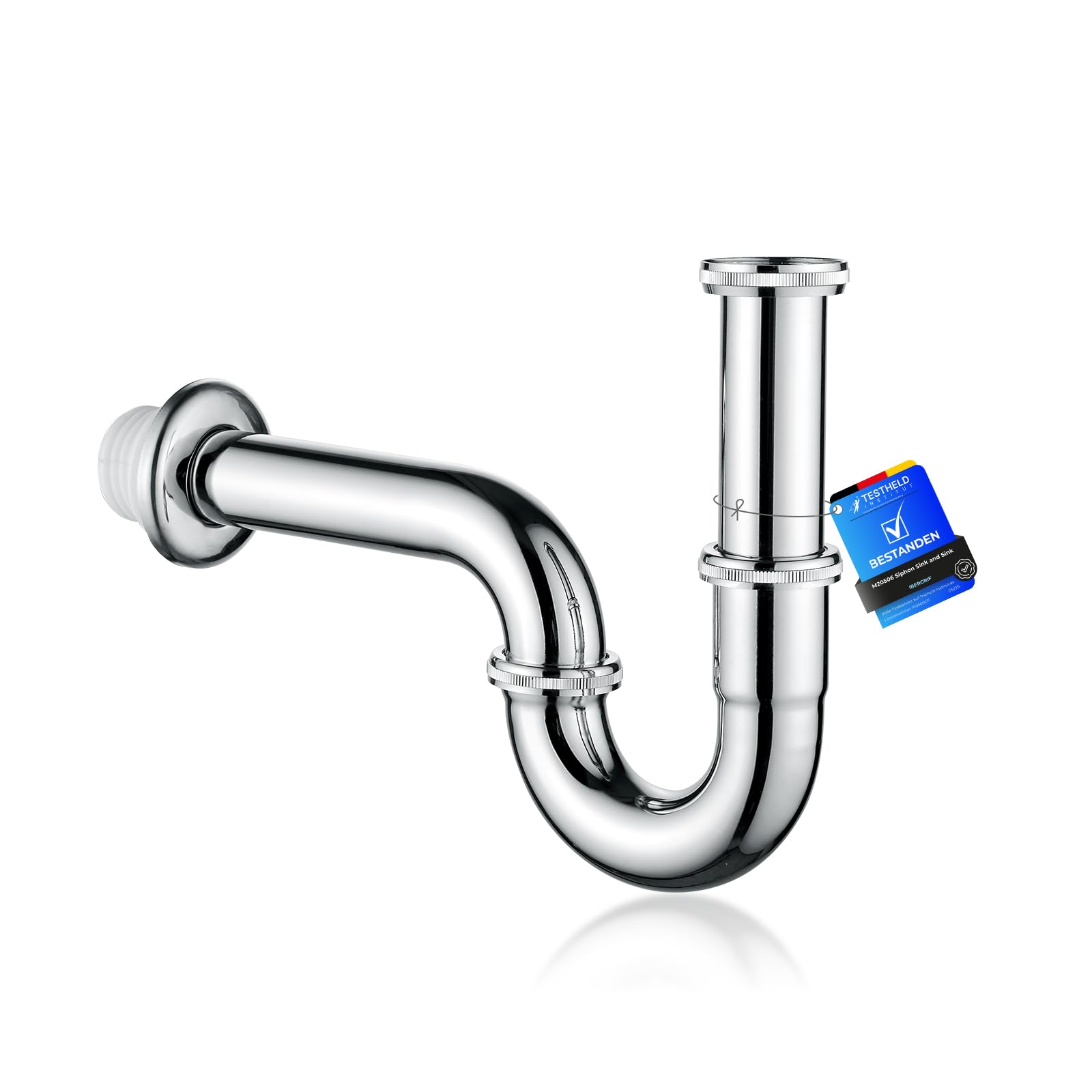 Image of the siphon with labels indicating 'Extendable immersion tube' with vertical arrows and 'Rotatable' with circular arrows, demonstrating adjustability.