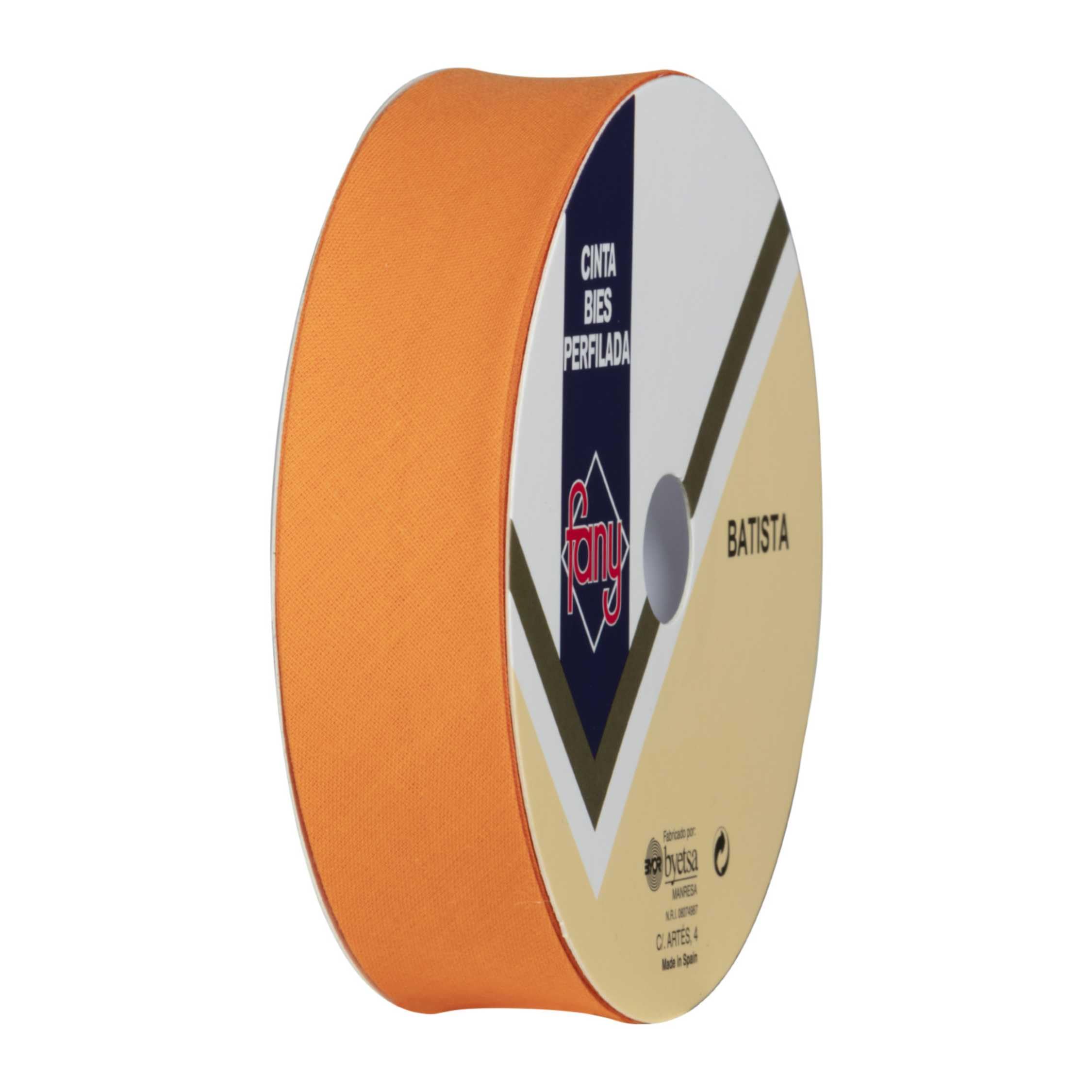 Discover Lifestyle & Fashion Fabrics Bias Binding Tape Polycotton Poly Cotton Sewing Piping Bunting Decorative Trim Edging Hemming Huge Colour Range | 18mm Wide (25 Metre Roll, Deep Orange) — image 1