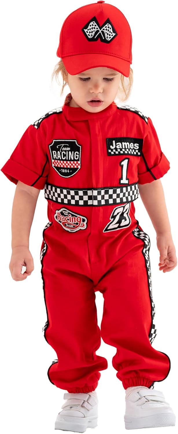 Handmade Race Car Driver Costume for Toddlers - Halloween Costume, Cars Boys Racing Outfit