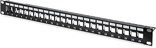 Digitus RAL 9005 Patch Panel Housing 1HE for Keystone Module 24-Port / 48.3 cm / 19 Inch for RJ45 and LWL Modules Black