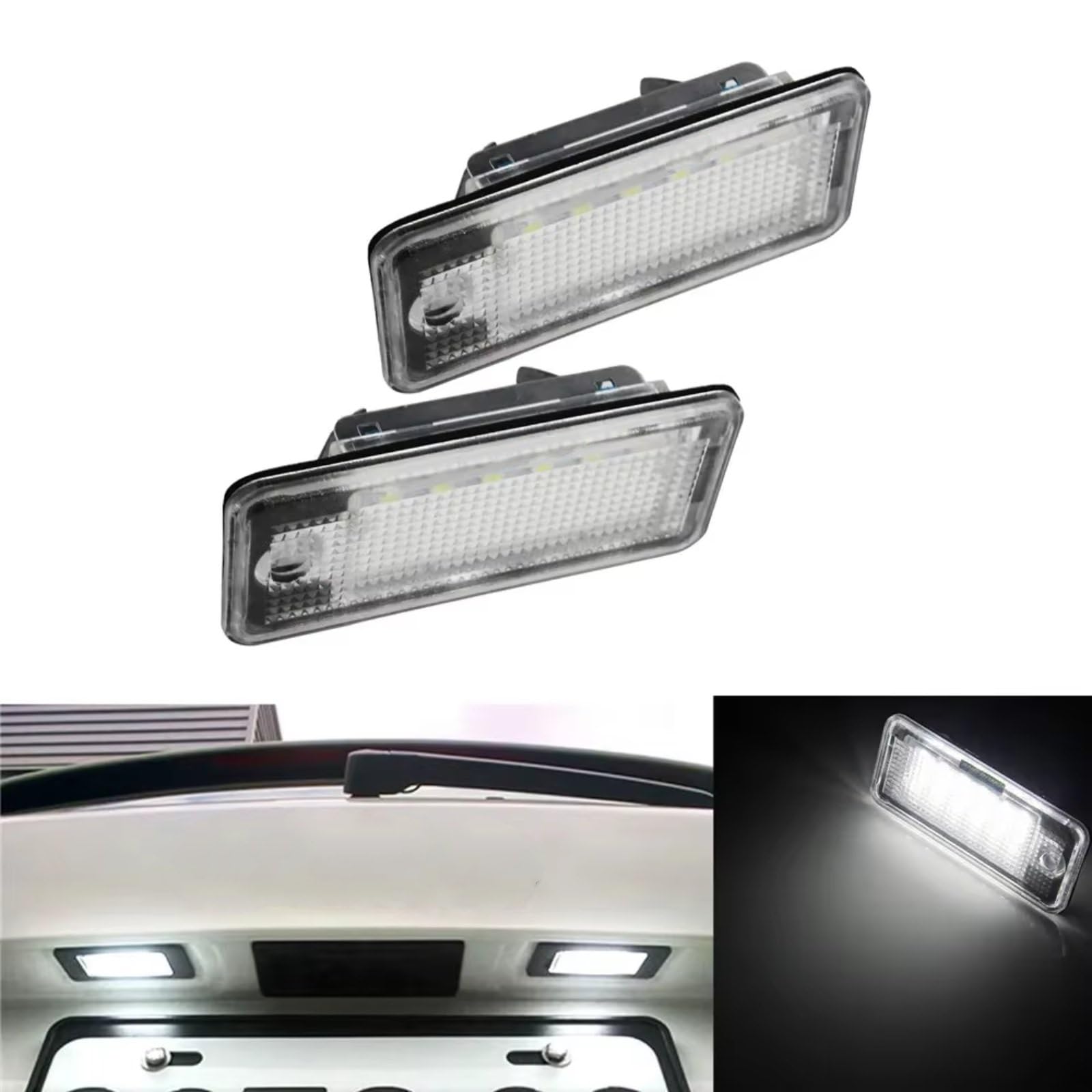 Iluminación Matricula Vehiculo Compatible Con RS6 4F 2008 2009 2010 2011 Para S4 B6 B7 8E 8H 2004 2005 2006 2007 2008 2009 Kit De Luces De Matrícula Lámpara Trasera 8E0807430A