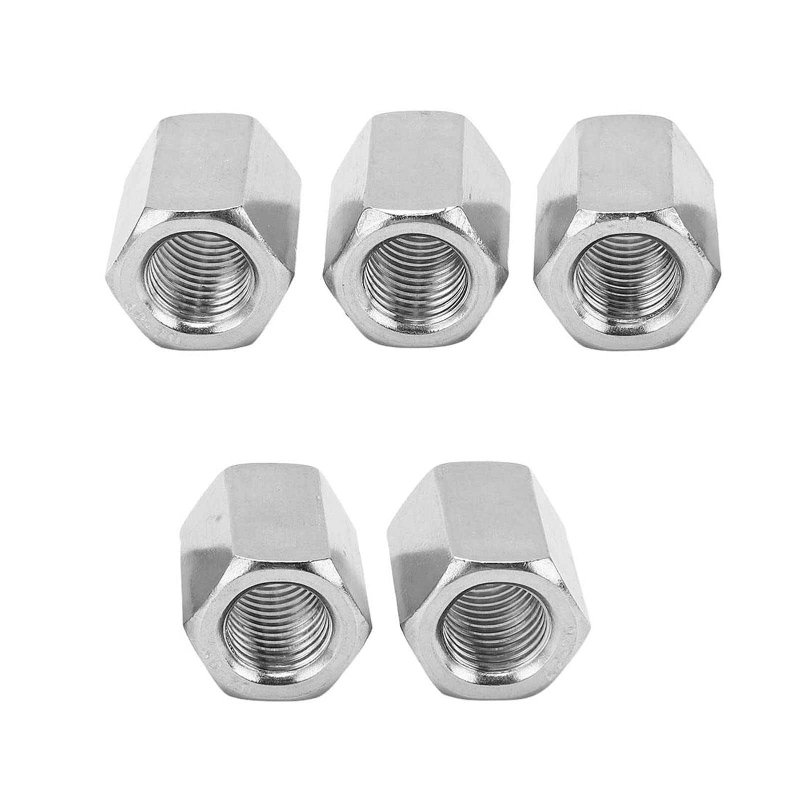 Pack of 5 M16 x 2.0-Pitch 30mm Length Metric Hex Coupling Nut 304 Stainless Steel Fully Threaded