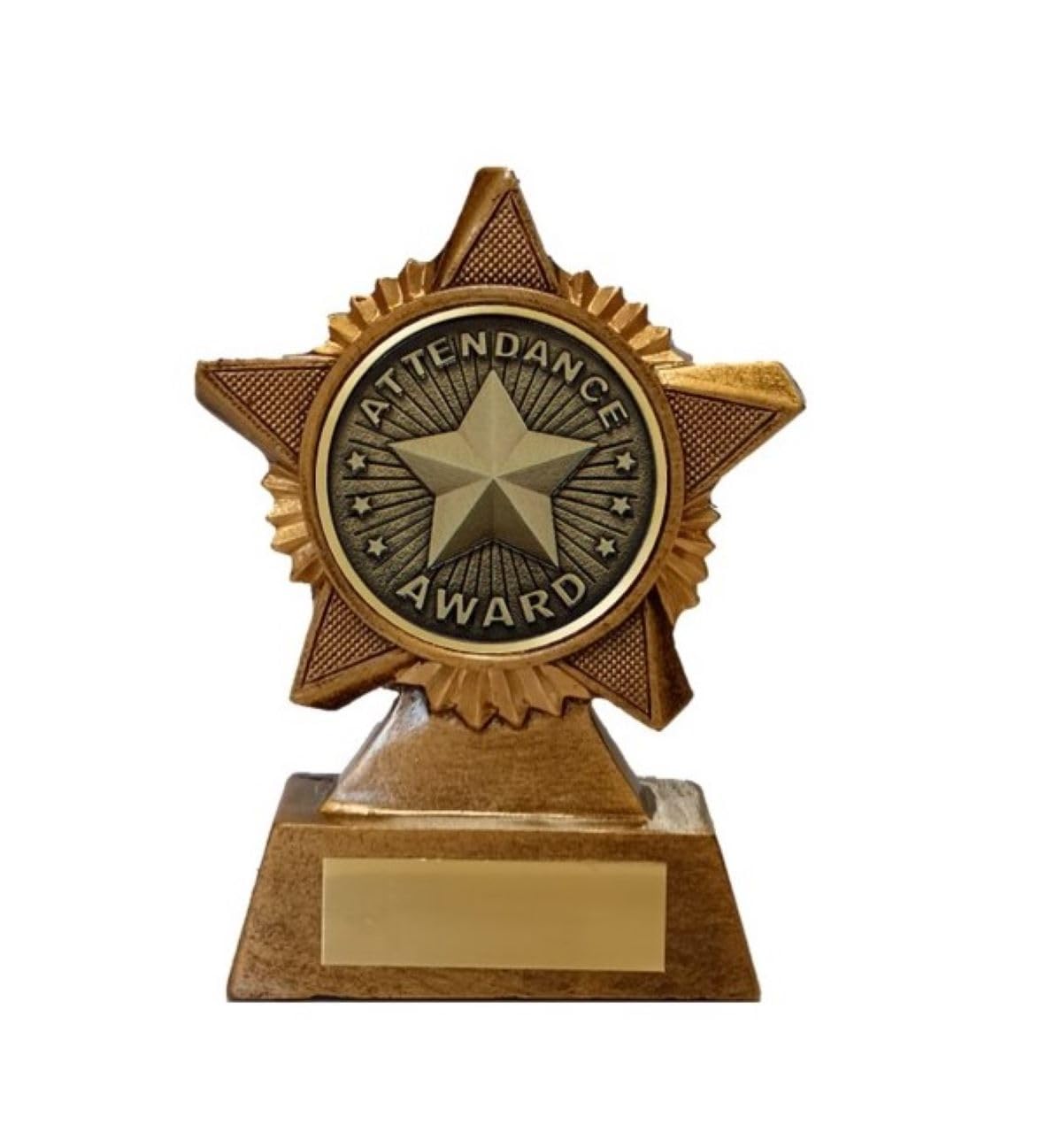 Troshow Antique Gold Attendance Award Trophy Award Premier Star 120Mm Attendance Award Heavy Resin Free Engraving -Troshow1-Gw-A